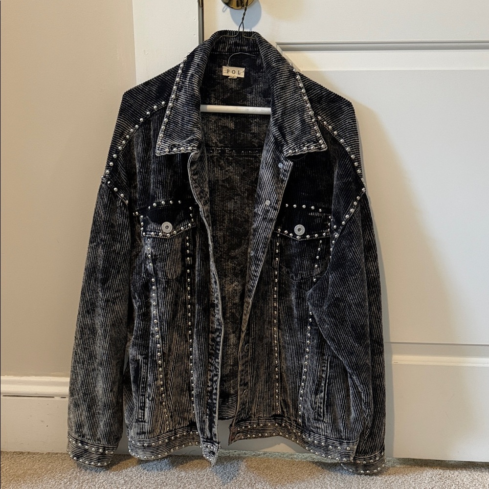 Studded Black Denim Jacket